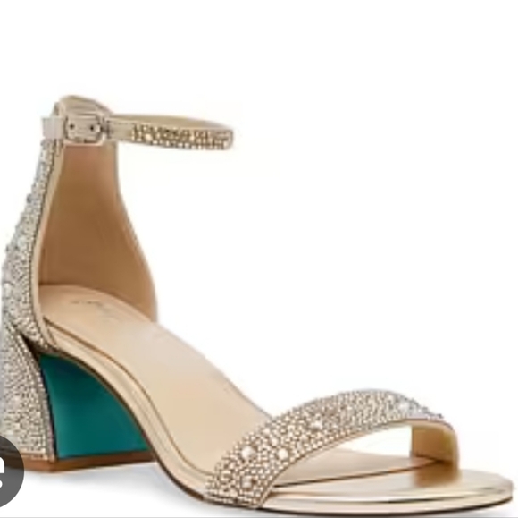 Betsey Johnson Shoes - Betsey Johnson Mari Women's Gold Sandal With Rhinestones